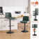 Lolar Swivel Upholstered Adjustable Height Counter Stool with Metal Frame
