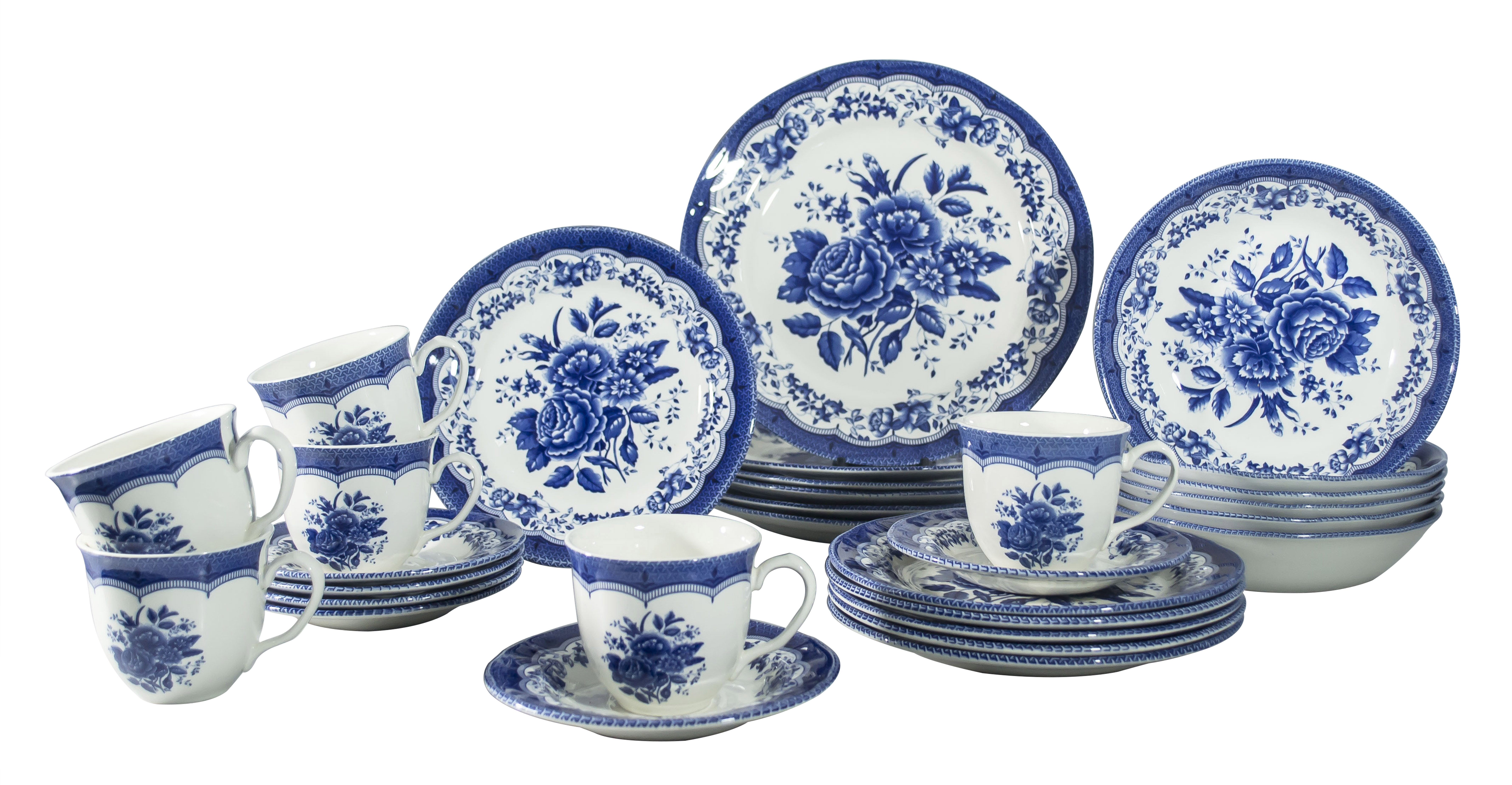 Tudor England Porcelain China Dinnerware - Set of 30