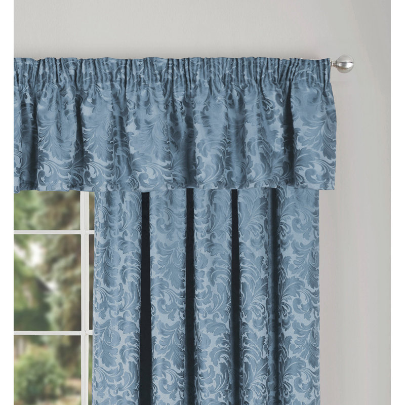 Aliska Floral Window Pelmet, Duck Egg, 467cm Width x 41cm Drop