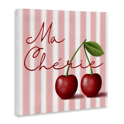 Toile Ma Cherie à rayures et cerises, design par Marcus Prime
