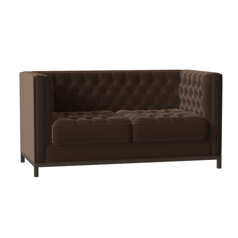 Jess Loveseat, Sachi Chocolate, Brown Mahogany