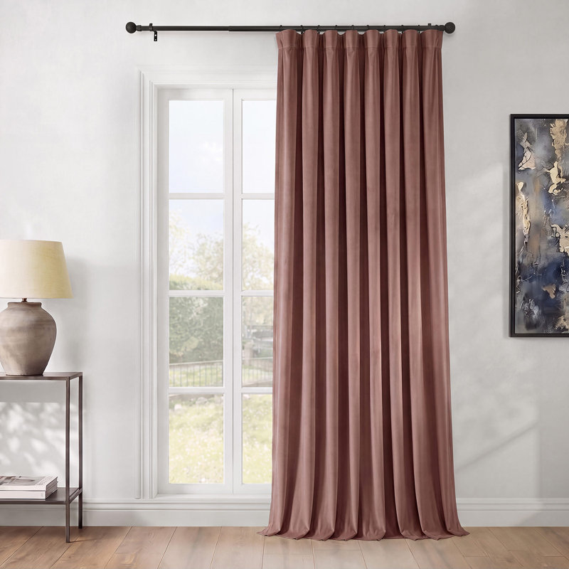 Rideaux en velours moelleux Matra pour chambre à coucher ‑ rideaux obscurcissants pour les fenêtres de salon, panneau simple