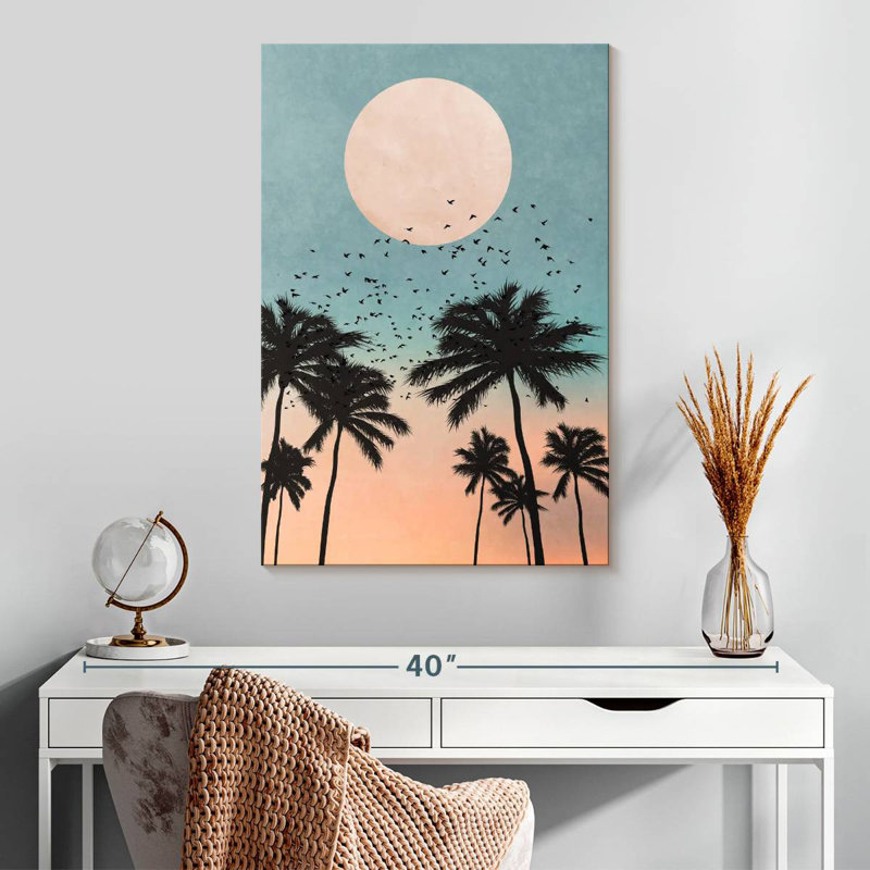 Harnek Palm Tree Sunrise, H 30 po x l 20 po