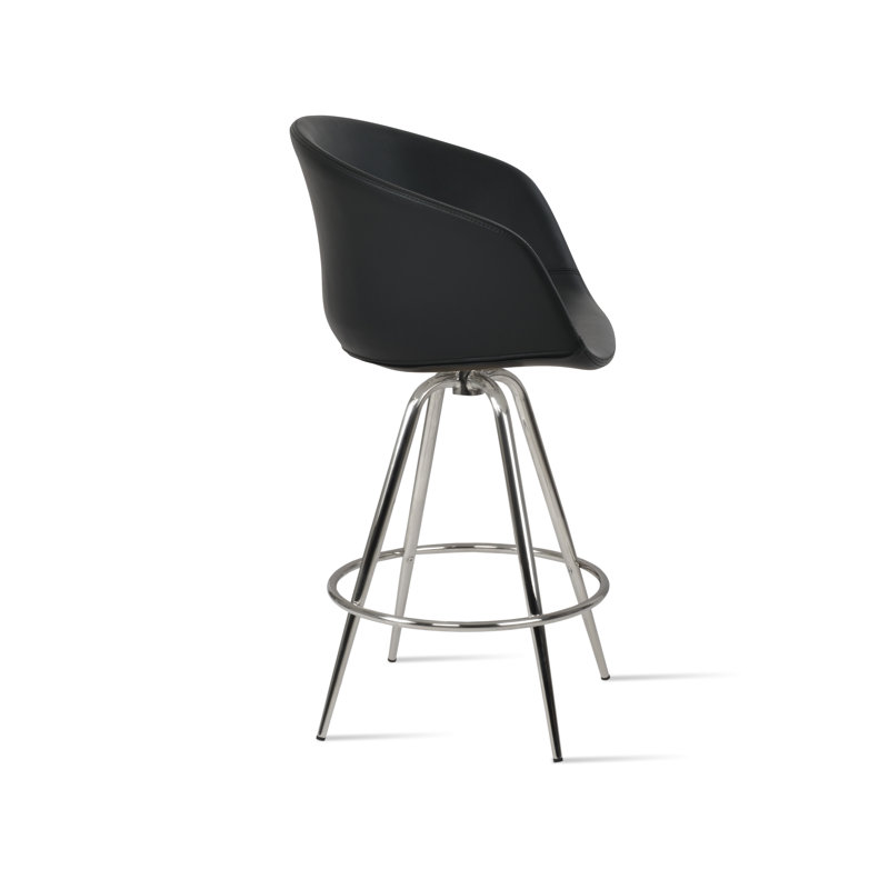 Tabouret de bar et de comptoir Tribeca Max, Poli, Tabouret de comptoir (siège d’une hauteur de 24, Rouge d’époque