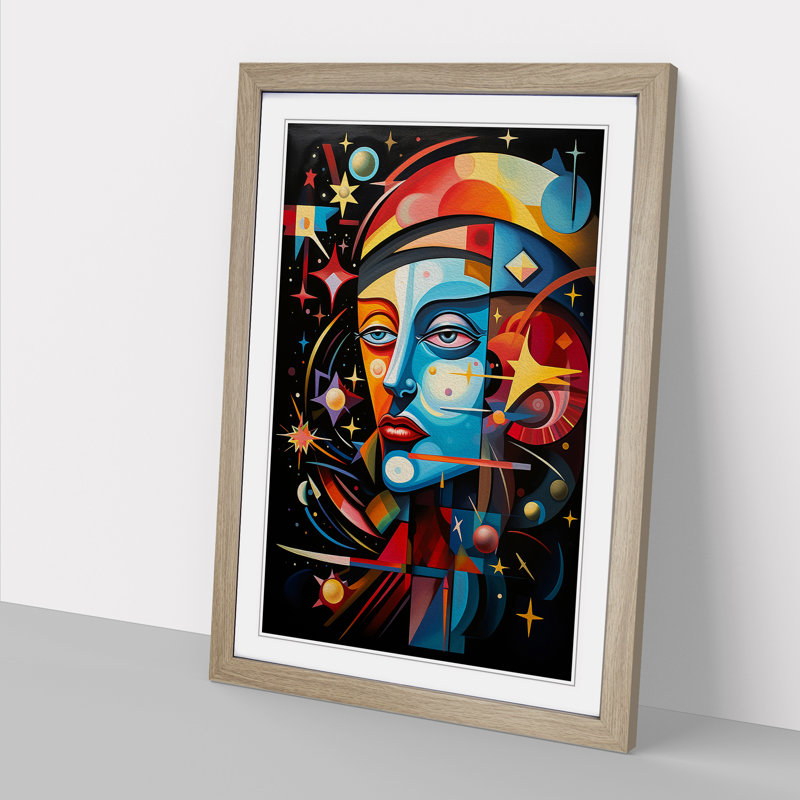 Single Picture Frame Print on Wood, Oak Framed, 46cm H x 34cm W