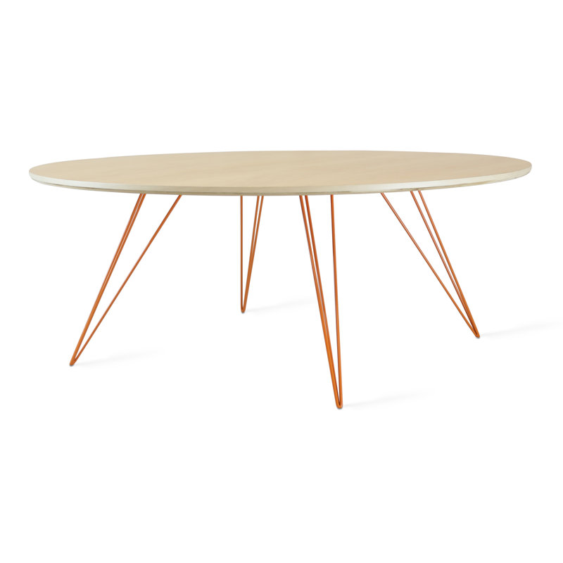 Williams Single Coffee Table, 18" H x 46" L x 46" W, Orange, Maple