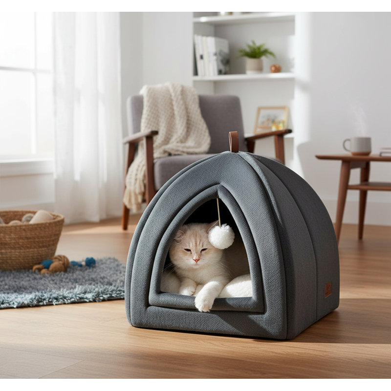 Tent Pet Bed, Dark Grey