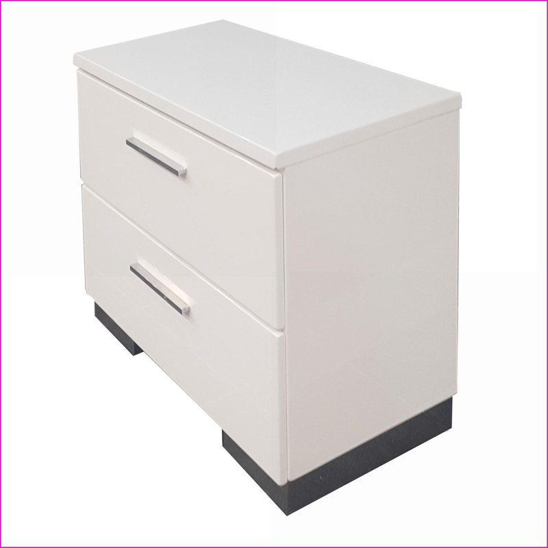 Table de chevet blanche Lorimar, Blanc lustré