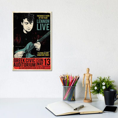 John Lennon at the Greek Civic Auditorium by Radio Days - Graphic Art Print on Canvas