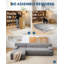 Canapé modulaire en L modulaire avec méridienne, canapé Cloud, tissu velours côtelé, gris-965650987
