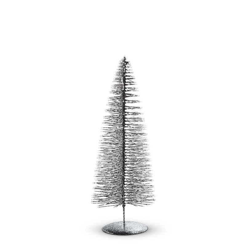 Arbre de table à paillettes, H 12 po x l 3 po x P 3 po, Gris argenté