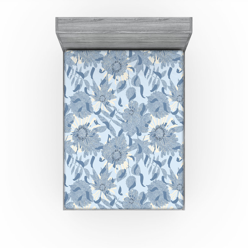 Drap-housse Ambesonne, Mauve, bleu, champagne / abstrait, Drap-housse très grand californien