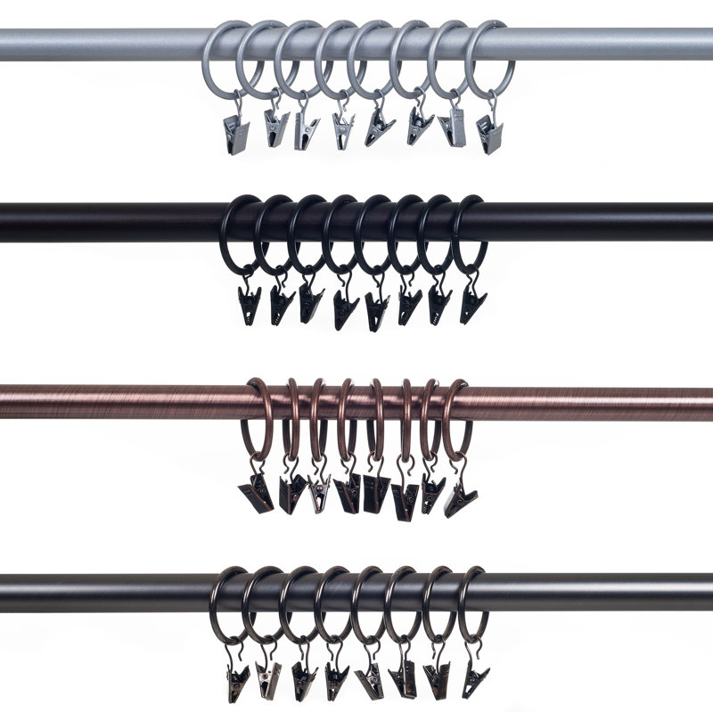 Ensemble 8 pièces de rideaux clip, Bronze