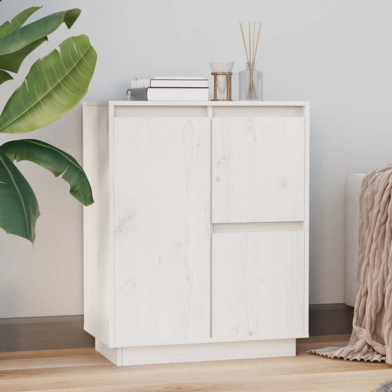 Lloydminster Solid Wood Rectangle Accent Cabinet, White