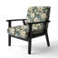 Fauteuil d'appoint rembourré blanc et vert avec motif botanique I