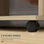 HOMCOM Mobile Double Open Wardrobe w/ Clothes Hanging Rail Colthing Natural