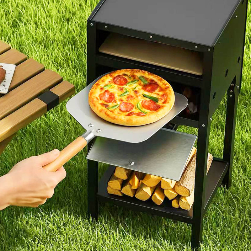Four à pizza 12 po avec plateau à cendres et pelle à pizza en bois