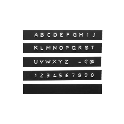 Embossed Alphabet On Tape by Nikkytok - Wrapped Canvas Print