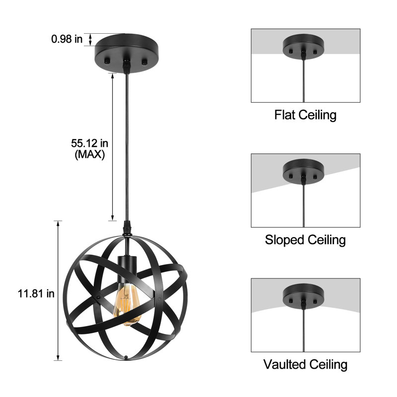 1 - Light Black Lantern Pendant