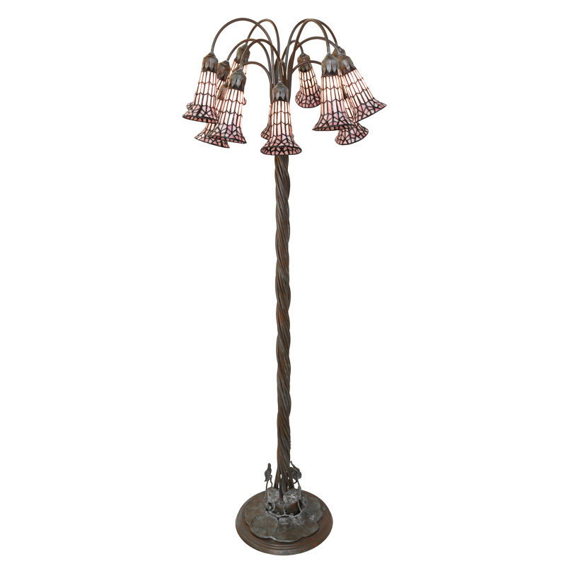 Tiffany Pond Lily Floor Lamp, Pink
