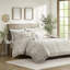 Housse de couette en coton taupe pour lit double / grand avec magnifique broderie en chenille capitonnée-122457591-122457589