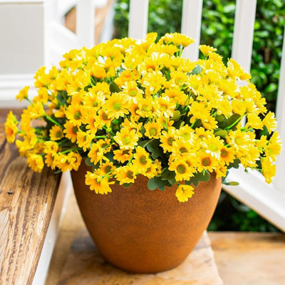 Artificial Daisy Flowers Bouquet, 6 Bundles Fake Wildflowers, Artificial Fall Flowers For Window Home Indoor Garden Decorations, Fake Mums Daisy Floral Faux Plant, Home Fall Decor, Yellow