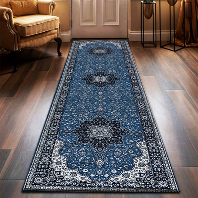 Ernest Hand-Knotted Blue/Ivory Indoor Rug