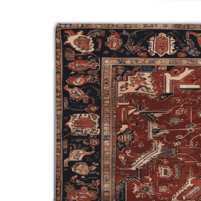 Persian Brown Indoor and Outdoor Area Rug, Rectangle 2' x 3'