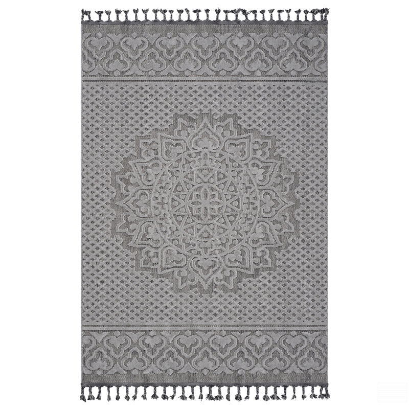 4X6 Medallion Indoor / Outdoor Area Rug, Rectangle 4' x 6'2"
