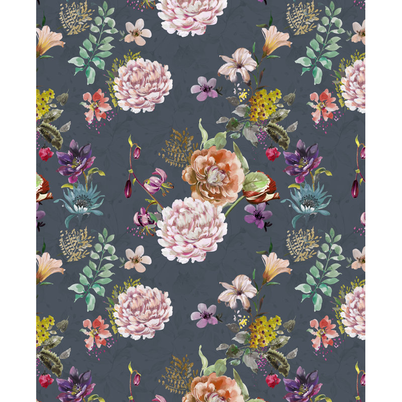 Parma Throw Blanket, Anthracite/Pink/Purple/Green