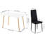 Modern Dining Table Set For 4, 5 Piece Dining Table Set For Dining Room Kitchen (White And Black)-1776093317
