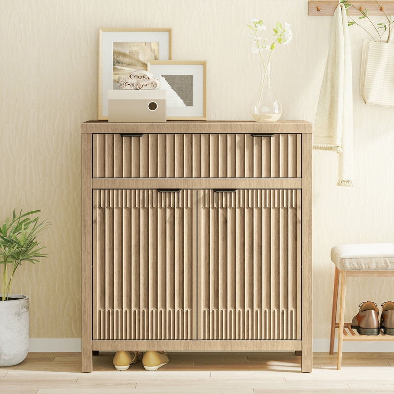  32'' Sideboard,Accent Cabinet With 1 Drawer and 2 Doors, Natural