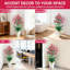 Paquet de 2 arbres de bougainvilliers artificiels de 4 pi avec fleurs, plantes topiaires en pot