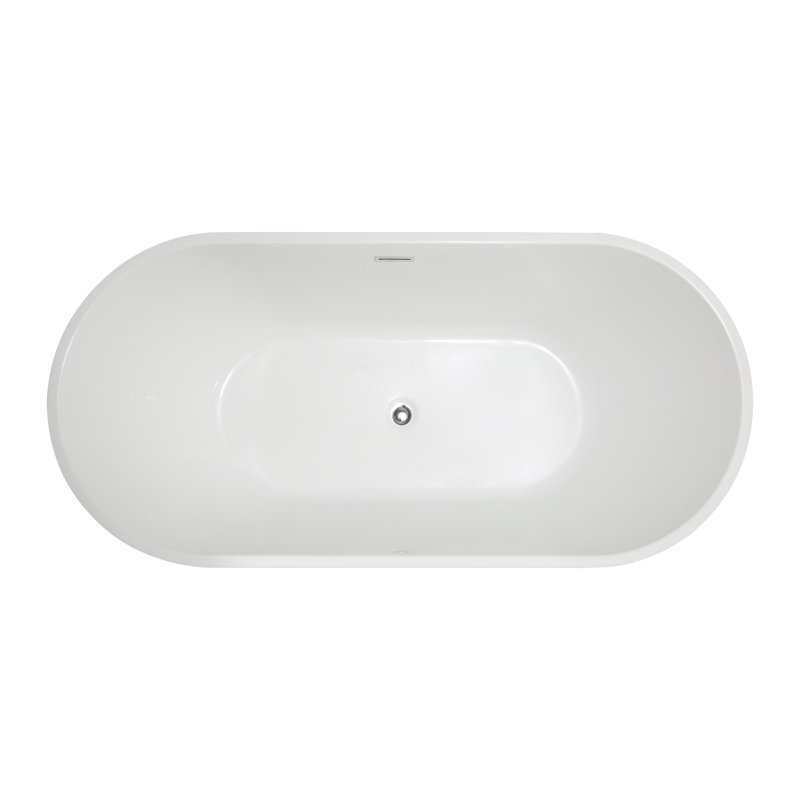 Chand Series 67'' White Freestanding Acrylic Bathtub