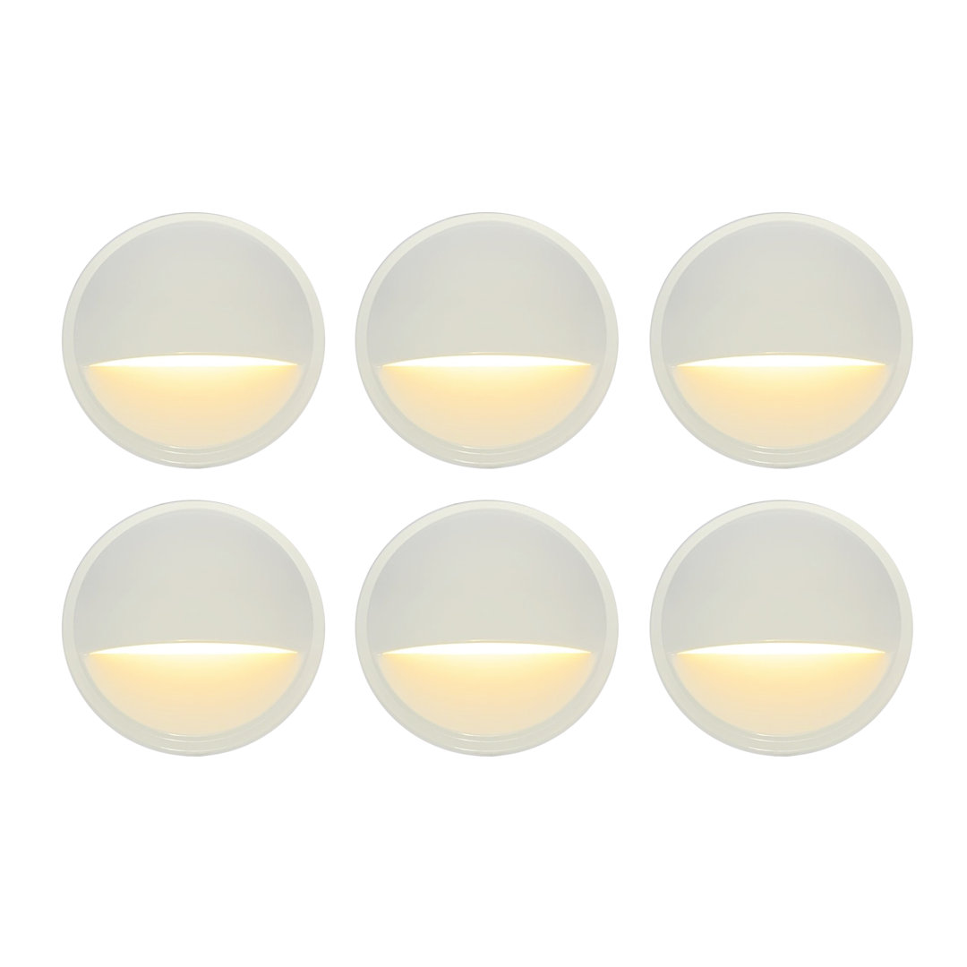 White Low Voltage Integrated LED Metal Deck Light Pack (Set of 6) GKOplus