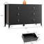 Commode pour chambre à coucher avec 6 tiroirs, commode extra large 54 "avec poignée en métal-126009969