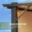 Pergola à auvent réglable 10 pi x 10 pi avec structure en métal robuste, structure de terrasse extérieure autoportante