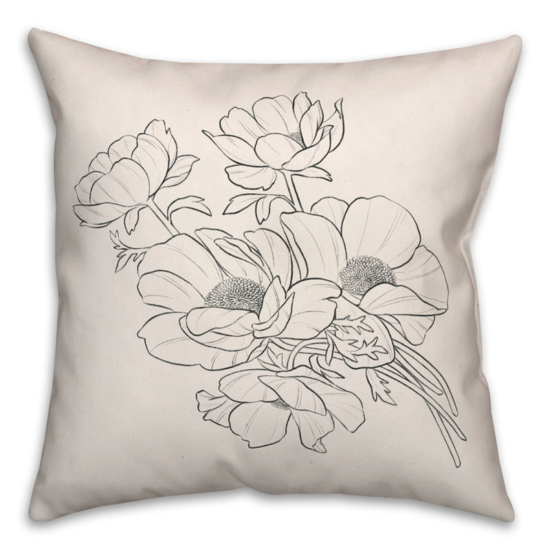 Housse et insert de coussin carré Poppy Floral I