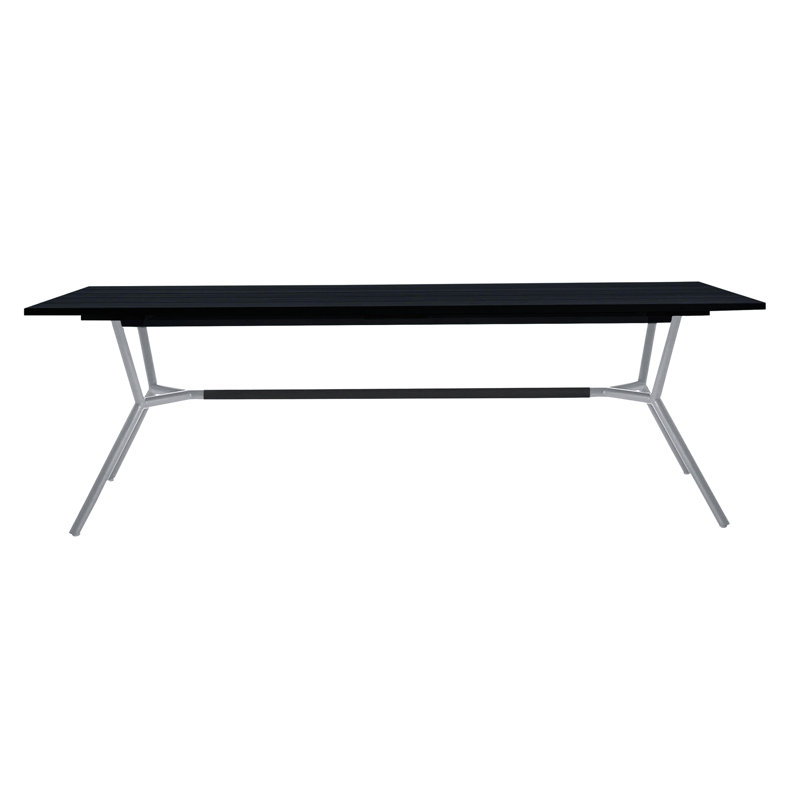 Table de salle à manger Reef, HPL noir nordique, Acier Inoxydable, H 29,5 po x l 94,5 po x P 39,38 po