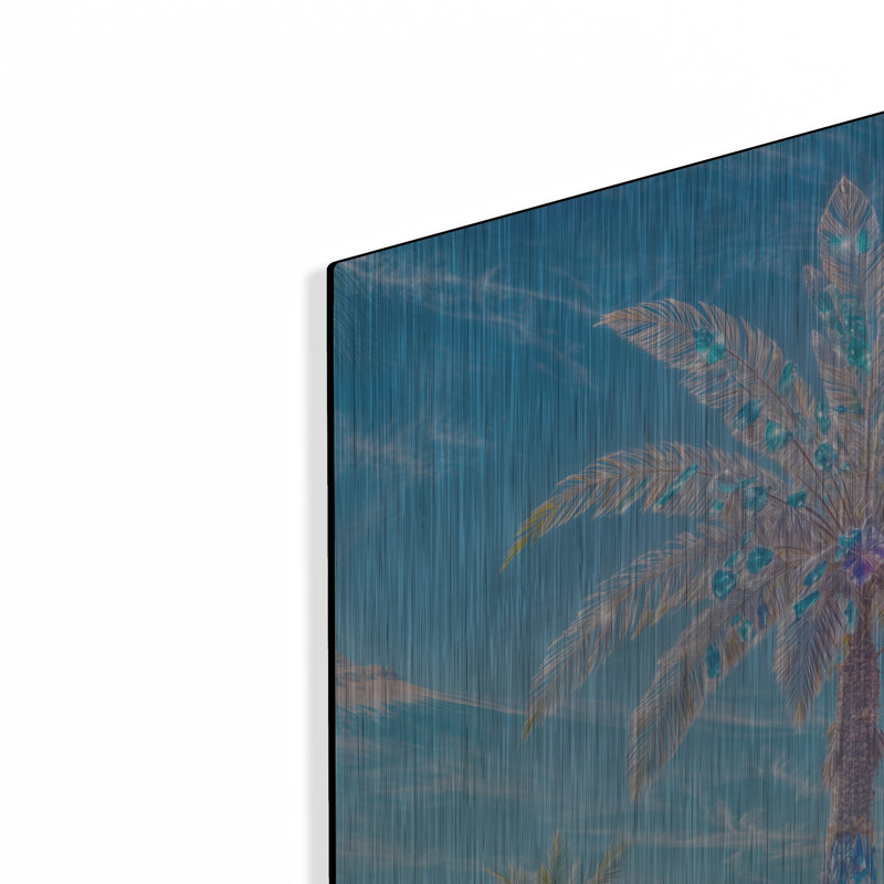  «Crystal Palm Oasis» par Rey Klimt, art mural en métal, 36 po x 36 po, H 36 po x l 36 po