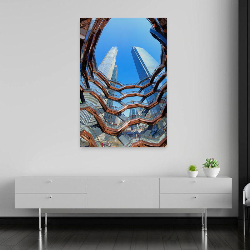 Vue à l'intérieur du vaisseau, New York, État de New York, États-Unis, architecture moderne, art mural, H 60 po x l 40 po