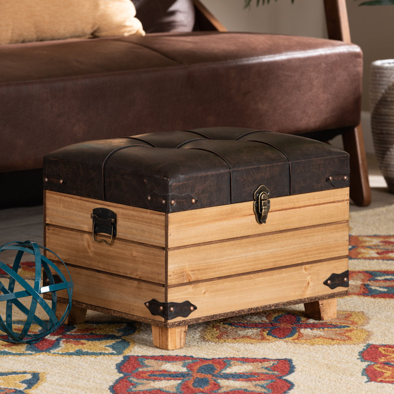 Gadberry Faux Leather Ottoman