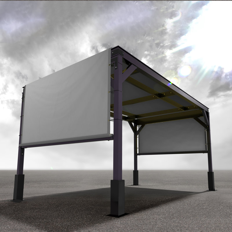 Royal Shade Permeable Pergola Sun Shade Canopy Replacement Cover with Weight Rod, Gray, 12' W x 8' D