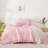 Andency Pink Comforter Set Full, 3 Pieces Lightweight Soft Rustic Pink Ruffle Comforter Women Girls, Solid Farmhouse Microfiber Bedding Comforter Set-124610433-124610444