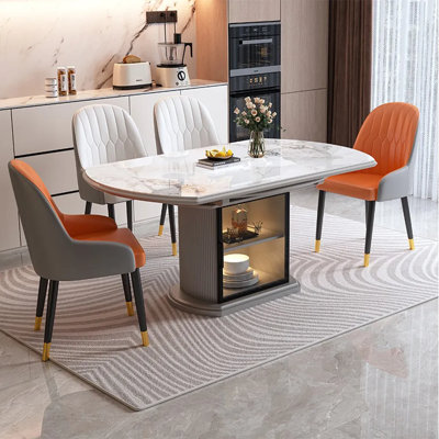 Modern Extendable Round Dining Table For 4