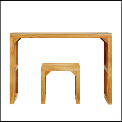 Natural Pine Dining Bench And Table Set – Versatile Indoor Furniture For Multiple Rooms With Small Tempered Glass Top