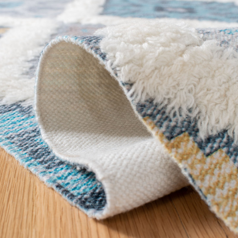 Tapis bleu en laine Joppatowne, Rectangle 3 pi x 5 pi
