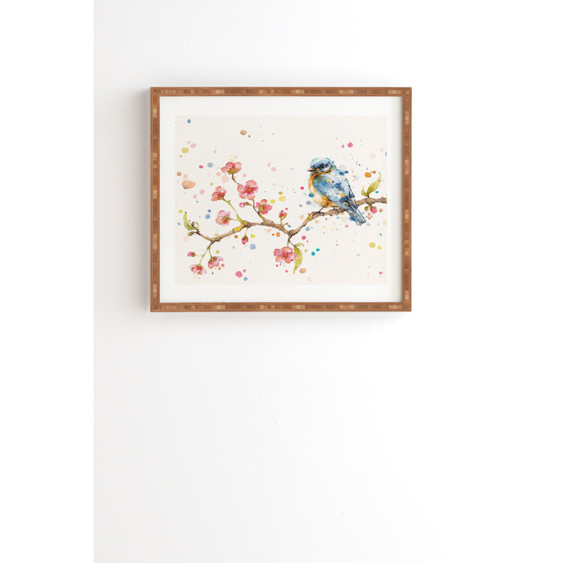 « little voyage », impression, Pas de tapis, H 20 po x l 20 po x P 2 po, Armature en bambou