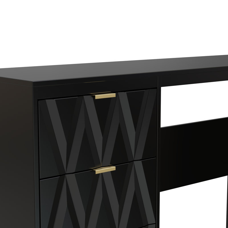 Besmir Dressing Table, Deep Black/Black Matt