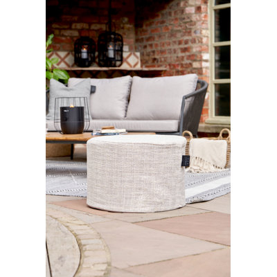 Cosipouf 60cm Wide Round Chevron Pouffe Ottoman